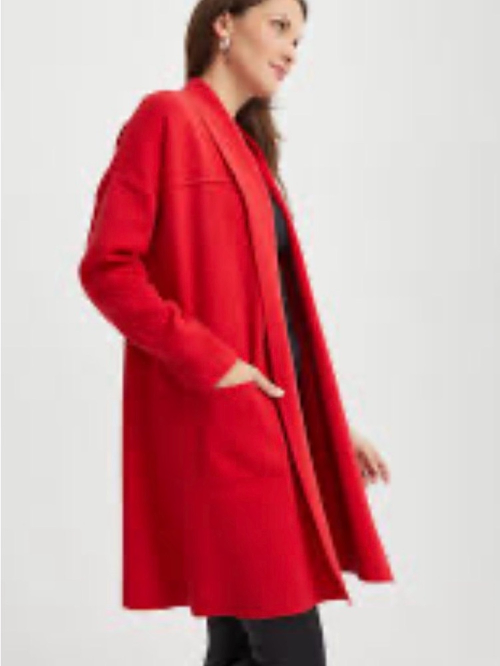 Anthropology Solitaire Red Open-Front Cardigan Coat